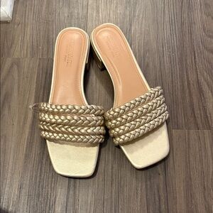 Elegant Gold Braided Sandals